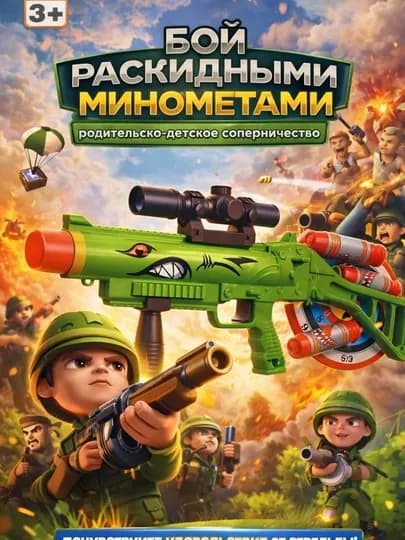 Детский игрушечный автомат/пистолет (мягкие пули, гелевые шарики, свет и звук) — FIVEPL-AVTOMAT-КРАСН