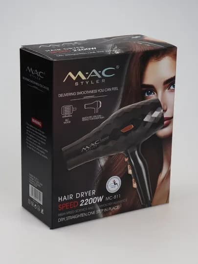 Профессиональный фен Mac Styler для сушки и укладки волос — ЖЕНАМУЖ-MAKFEN-ЧЕРН