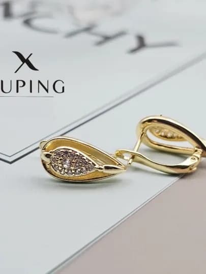 Женские серьги золотого цвета, бренд Xuping — JEWELRI-XUP002-КОРИЧН
