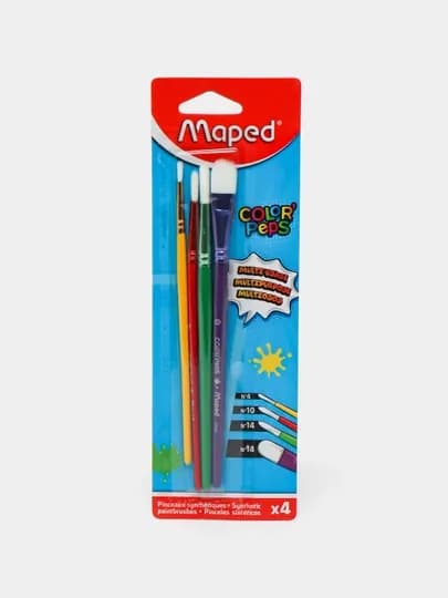 Кисти в наборе Maped Assorted Synthetic Paint Brushes 867810