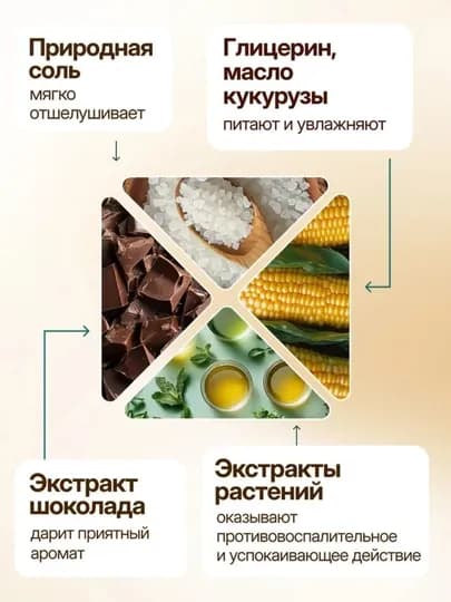Скраб для тела антицеллюлитный Dream Nature "Шоколадный" 720г — EVROPRO-SKR1353
