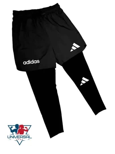 Мужские шорты для фитнеса с лосинами — УНВРСЛ-ШОРТЫADIDAS-ЧЕРН-XXL