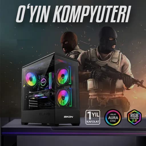 Системный блок BIKON i716-512 / i7-2600 / 16 GB / SSD 512 GB / RX 580, чёрный