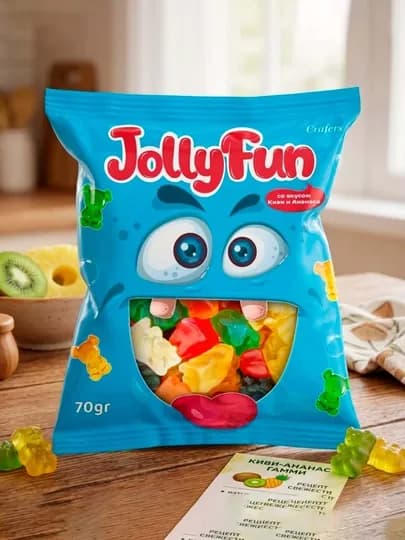 Мармелад Jolly Fun Киви-Ананас, 70 гр