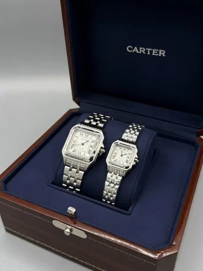 Парные часы Cartier для него и для неё — 198728-CARTIEROQPARA-БЕЛЫЙ