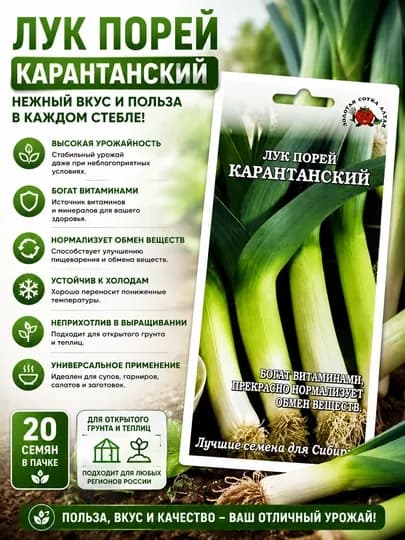 Семена лука порея: Карантанский. Золотая сотка Алтая