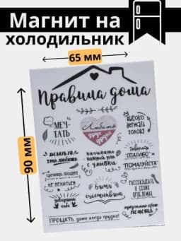 Магнит на холодильник "Правила дома, Правила мамы, Правила кухни и другие" — МАГНИТ3-МАГНИТ5-ЛАЙМ