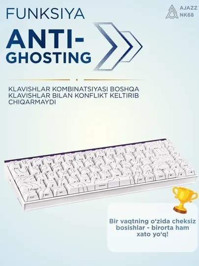 Игровая клавиатура AJAZZ с RGB подсветкой для геймеров ( механическая, мембранная) — NAZAR-NK68-МОЛОЧ