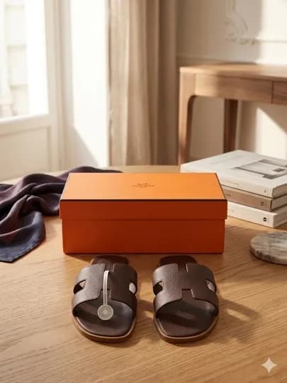 Женские тапочки He`rmes, женская обувь, Размер в размер — 2506-HERMES11-ШОКОЛ-36