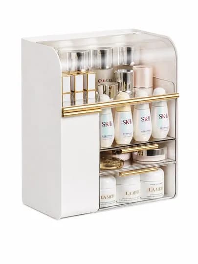 Органайзер LuxeBox с прозрачной крышкой и выдвижными ящиками — BOON7-LUXEBOXCOSMETIC-БЕЛЫЙ
