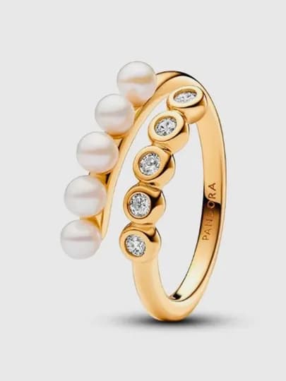 Кольцо Жемчужины и паве Pandora 163156C01