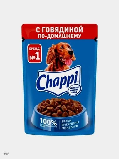 Корм для собак всех пород Chappi, Говядина по-домашнему, 85 г х 28 шт