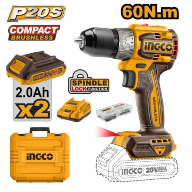 Шуруповерт Ingco CDLI20602, желтый