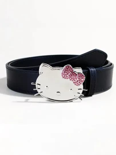 Женский ремень со стразами y2k дрейн, Hello Kitty