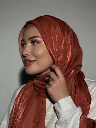 Шарф из органзы, женский платок, хиджаб, 175 х 75 см — WMARKET-OSCARF-ТРАКОТ