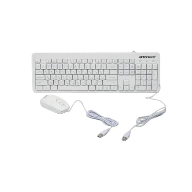Проводная клавиатура и мышь Avtech PRO C302 (White)