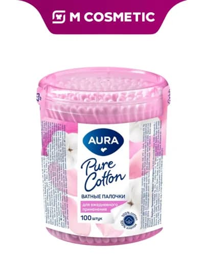 AURA Ватные палочки №100 стакан (Коттон-клаб) — MCA-1000353481