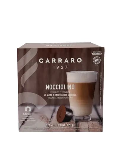 Кофе в капсулах Carraro Nocciolino — напиток с вкусом фундука, 30 капсул, Dolce Gusto