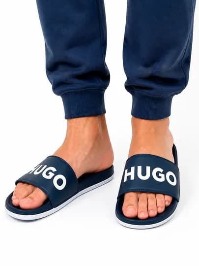 Мужские повседневные шлёпанцы HUGO BOSS — ABBI-HUGGI-ТЕМНСИН-40