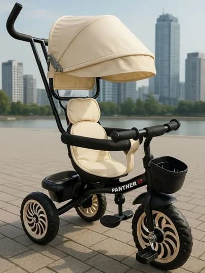 Детская трёхколёсная велоколяска — BABYMOT-B402X-МОЛОЧ