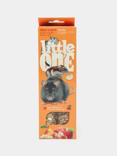 Палочки для грызунов с фруктами и орехами Little One, 2 * 60 г