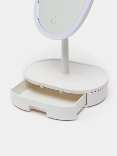 Косметическое зеркало с LED-подсветкой для макияжа, складная конструкция — APELSOP-OYNALED2-БЕЛЫЙ