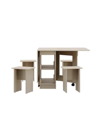 Складной стол и 4 стула AIKO Vibe, комплект мебели для кухни, 160 x 80 x 75 см — AIKOWDS-VIBESTO-БЕЖЕВ