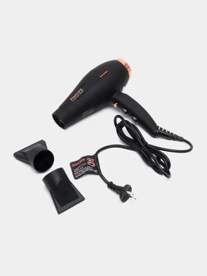 Профессиональный фен 9000W с ионизацией 2 скорости 3 режима для волос — TECHNOU-PHILIPS-ЧЕРН