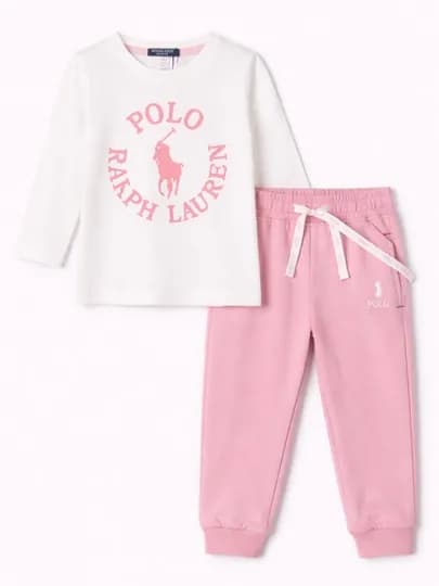 Детская кофта с длинным рукавом POLO Ralph Lauren, для мальчиков — RUMMANK-POLODVOYKA-РОЗОВ-69МЕС
