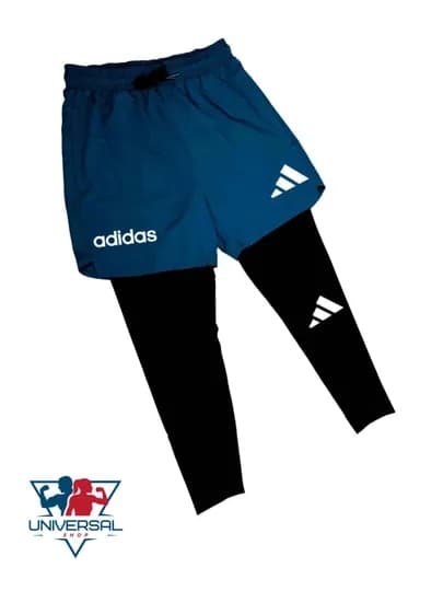 Мужские шорты для фитнеса с лосинами — УНВРСЛ-ШОРТЫADIDAS-СИНИЙ-XXL