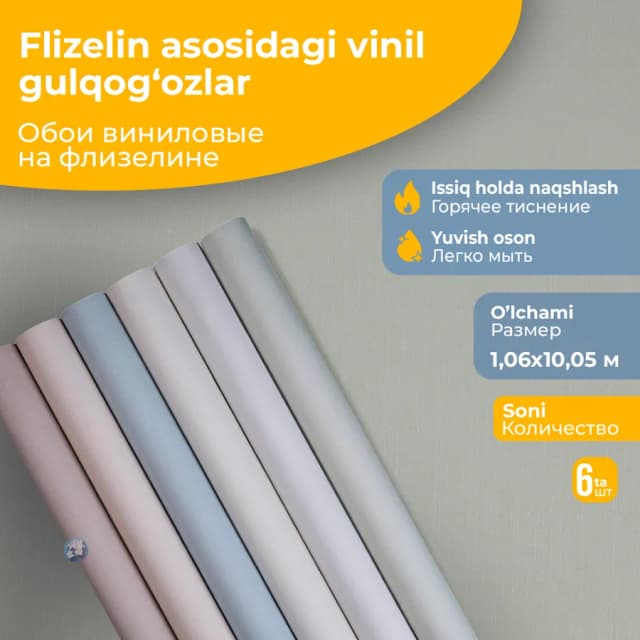 Виниловые обои Max Decor Serenuty 7571-6 (1.06х10.05 м), 6 шт