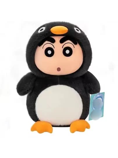 Игрушка подарочная Crayon Shin-chan в виде персонажа в костюме пингвина, с удивлённым лицом — NOZIMAA-МАЛЬЧИК