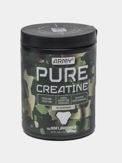 Креатин моногидрат Army1 Pure Creatine 300 г, 60 порций, без вкуса, халяль
