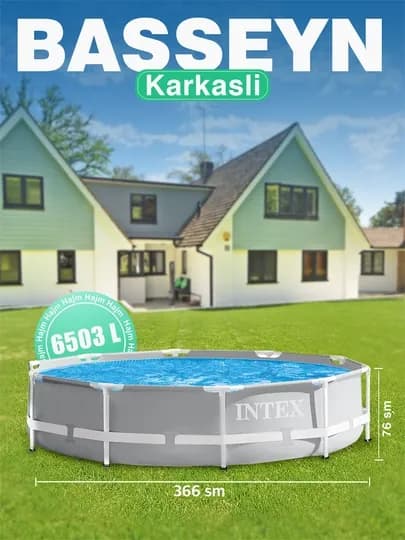 Каркасный бассейн Intex, круглый, разные размеры — INTEX77-26700KA-ЛЕДЯН