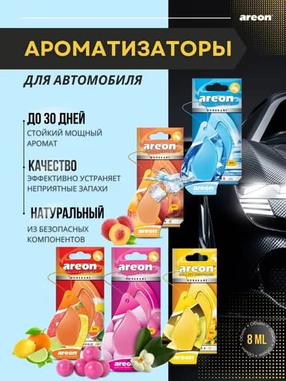 Автомобильный ароматизатор Areon Monbrane, 8 мл - стойкий и стильный аромат для салона авто