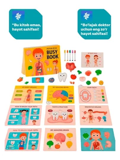 Busy Book развивающая книга для детей, интерактивное обучение — VEKKIUZ-BUSYBOOKK