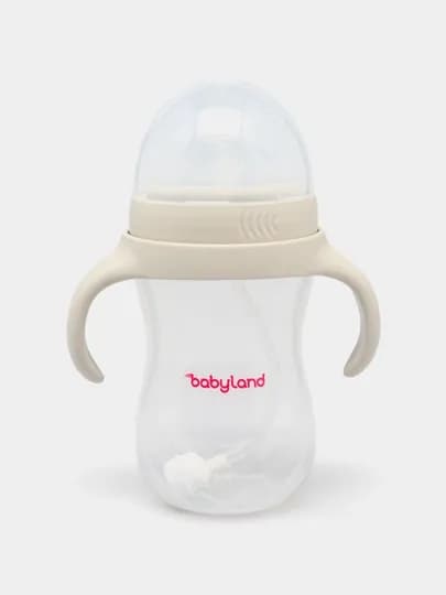 Бутылочка BabyLand, натуральный силикон, для кормления малышей, без BPA, 125, 260 мл — BLANDO-BUTILKA-БЕЖМЕЛ-300TRUB