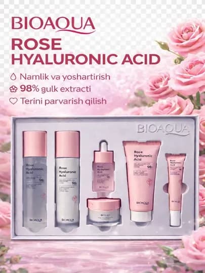 Подарочный набор антивозрастной косметики Bioaqua: с экстрактом розы — MISSS-YUZUCHUNUXOD