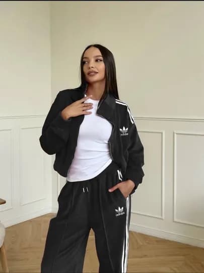 Женская спортивная одежда, двойка — 1SOLIHA-BAMBUKADIDAS-ЧЕРН-Freesize