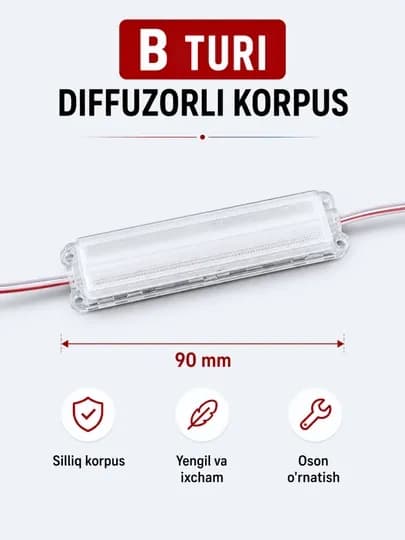 LED сигнальный модуль 12V, красно-синий мигающий свет для STEM и DIY проектов — 1985220-LEDSTROB-Bturi