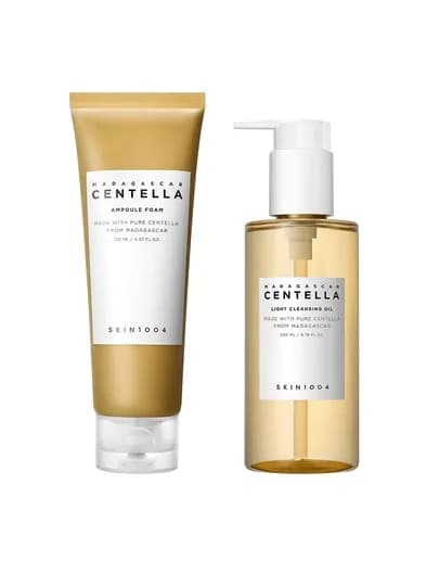 Набор SKIN1004 Madagascar Centella Poremizing, Tea-Trica, Even Tone, Travel Kit, Double — COSMETY-SKINTRAVEL-ЖЕЛТ