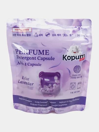 Kopum Plus, капсулы для стирки, с ароматом, 32 шт, 15 г, Корея — CV-KOPUM1-ЛАЗУР- 5 dona