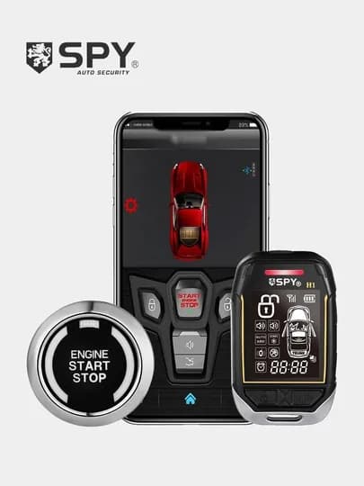 Сигнализация SPY для авто, управление с телефона и пульта, старт/стоп