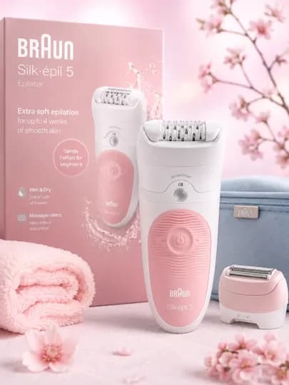 Эпилятор Braun Silk-epil 5 для женщин, устройство для удаления волос — DOVE777-BRAUNSILKEPIL5-БЕЛЫЙ