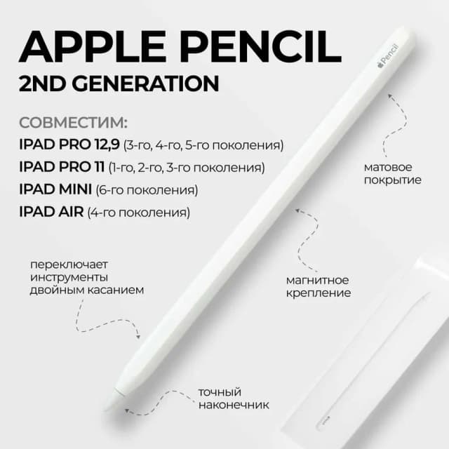 Стилус Apple Pencil 2nd Generation, белый