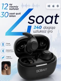 Наушники беспроводные, клипсы, беспроводные клипсы с защитой IPX5 — ZAMONNN-ZIRAK3-ЧЕРН