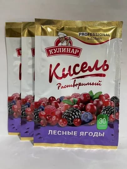 Кисель порошок Кулинар, лесные ягоды, саше 30,г