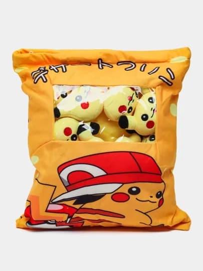 Мягкая игрушка подушка, с вынимаемыми мини-игрушками внутри — TOYGIFT-PUDDING-ЖЕЛТ