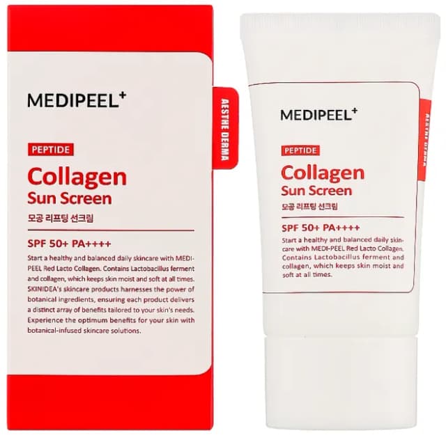 Солнцезащитный крем MEDIPEEL Red Lacto Peptide Collagen Pore Lifting SPF 50+ PA++++ , 50 мл