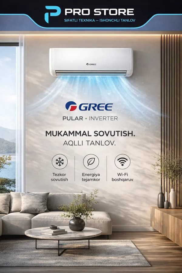 Кондиционер Gree Pular Inverter R32 24 WIFI, белый